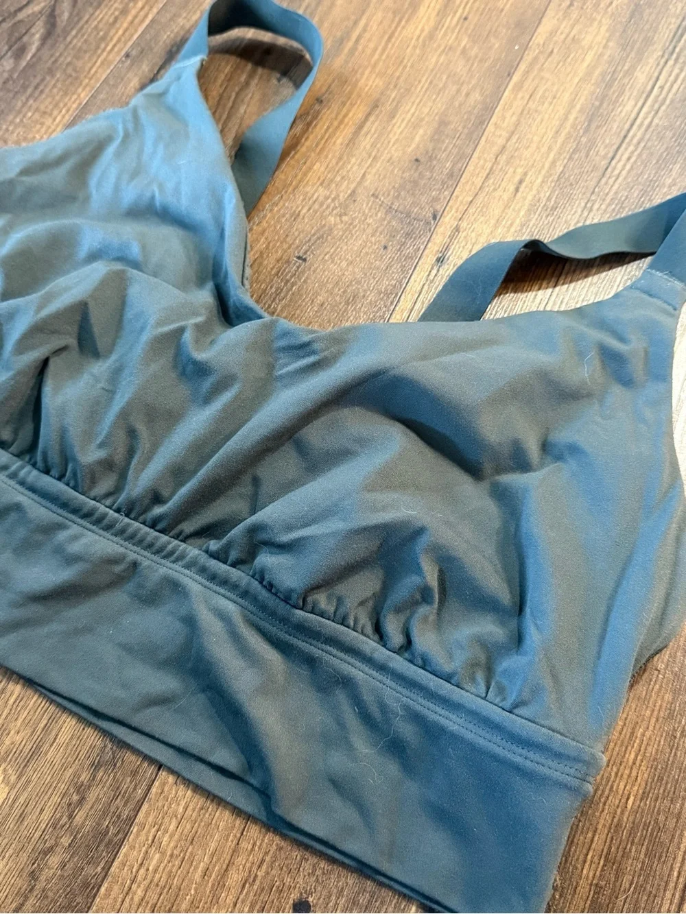 Aerie Chill Play Move Sports Bra Womens XL Gray Green Longline Low Impact
